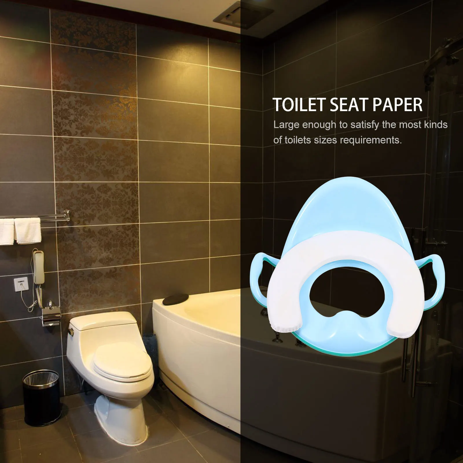 مقعد تدريب الطفل على استخدام المرحاض، مقابض مريحة مبطنة للظهر ومضادة للرذاذ لحلقات مدرب المرحاض من عمر 1 إلى 7 سنوات