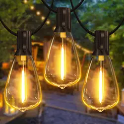 ST38 LED String Lights 10M 15M 20M Waterproof Patio Light Outdoor LED Fairy Light Wedding Decoration For Garden Cafe Backya