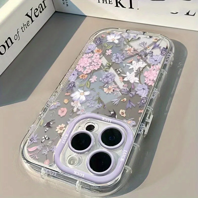 Bunte Blumen-Graffiti Air Cushion Spiegel-Handyhülle für iPhone 17 15 14 16 Pro Max 13 12 11 Pro XR XS 8 Plus 17Air Girl Cover – Detail 9