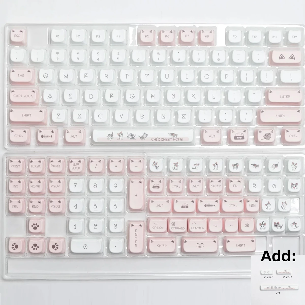 PBT Keycaps MAO Profiel Dye Sub Keycap Voor Cherry Mx Switch Mechanisch Toetsenbord Gaming Leuke Kaas Kat Wooting GMK67 Toetsenbord