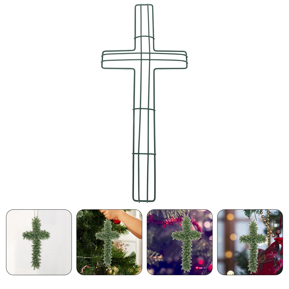 Crucifix Garland  Metal Wedding Wreath Frame Wire Flower Garland Holder DIY Macrame Floral For Wedding Easter Day Decoration