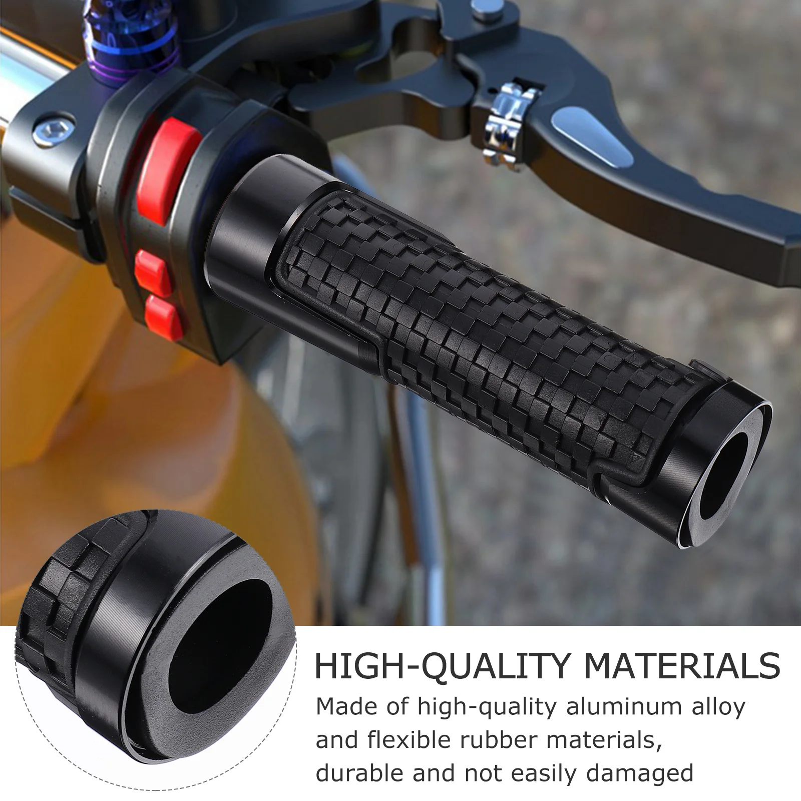 

1Pair Handlebar Grips Motorbike Hand Grip Set Low Temperature Resistant Comfortable Replacement for Motorcycle Handlebar Grips