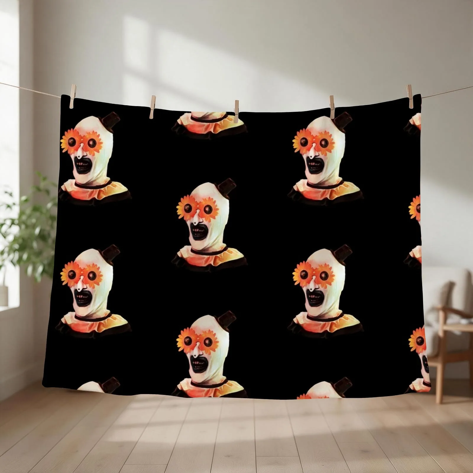Art the Clown the creepy withe flower glasses Throw Blanket Beach Winter beds Nap Decorative Sofas Blankets