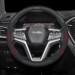 For ISUZU D-MAX V-CROSS Mu-X TAGA Carbon fiber Suede Microfiber Leather Anti-slip Car Steering Wheel Cover Auto Accessories