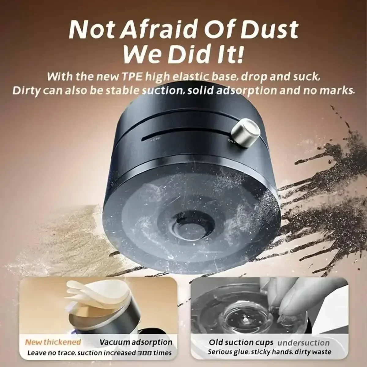 Foldable Magnetic Vacuum Phone Holder 360°Car Mount Double-Sided Swivel Stand Gym, Kitchen, Hands-Free Portable Phone Holder