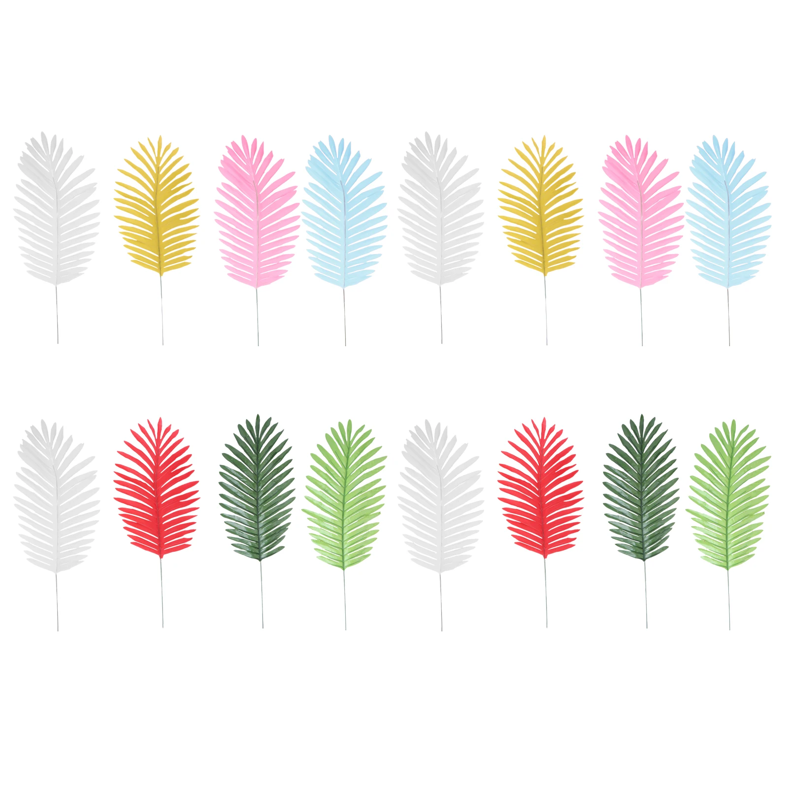 

20 Pcs Artificial Coconut Leaves Plastic Greenery Decor Tropical Plants Balloons Craft Home Festival Garden Theme