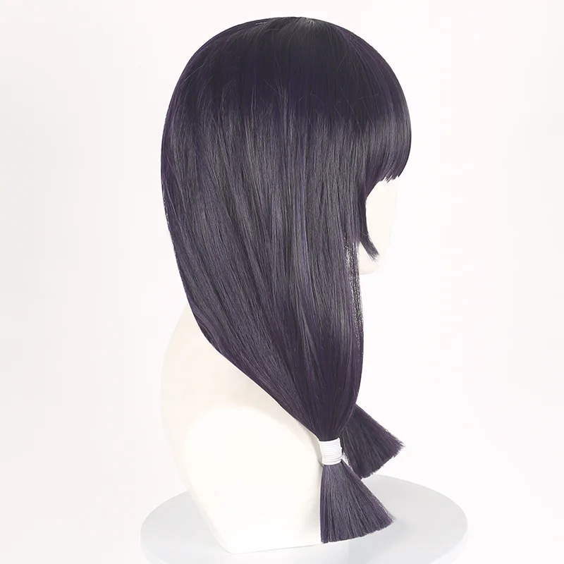 Jujutsu Kaisen: Cosplay van Anzai Kageki met halflang haar, donkerpaarse dubbele staarten en realistische hoofdhuidsimulatie.