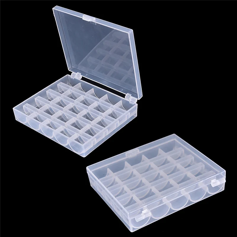 Bobbin Organizer Box - 25 スプール空ボビンミシンボビンケースオーガナイザー収納プラスチックボックス[Q]Q@