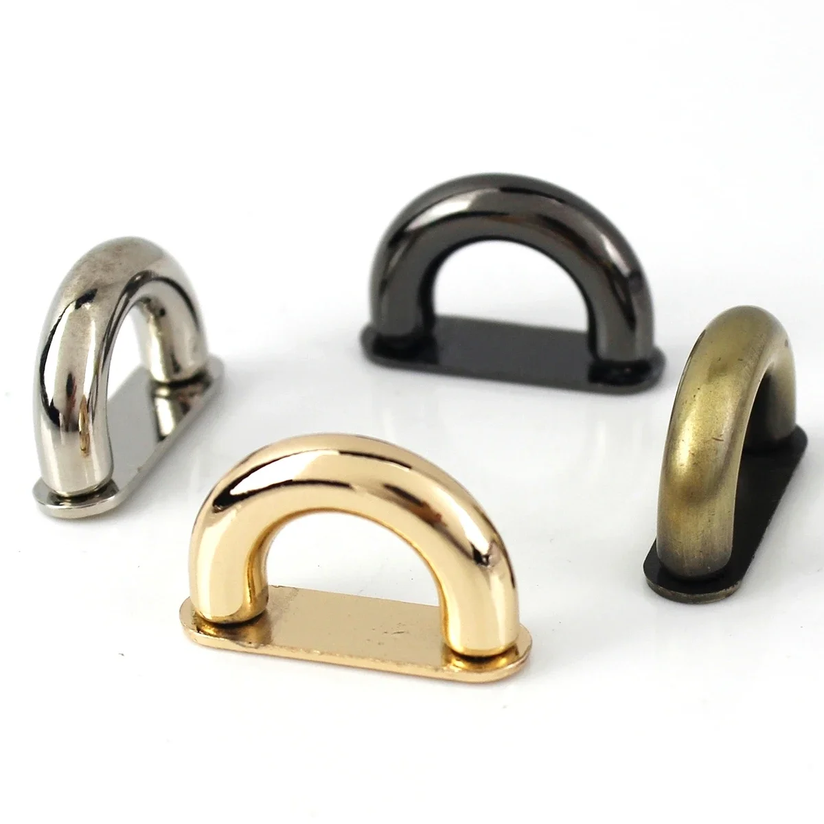 2pcs Metal D ring Bag Anchor Buckles Arch Bridge Hanger hooks Bags Belts Strap Leather Crafts Bag Connector Parts