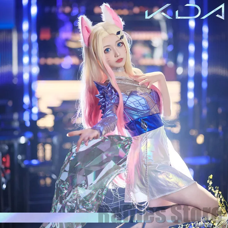 

Косплей LOL K/DA ALL OUT 2020 S10 финалы Ahri косплей костюм парик карнавал Хэллоуин косплей Униформа платье сексуальная одежда для взрослых