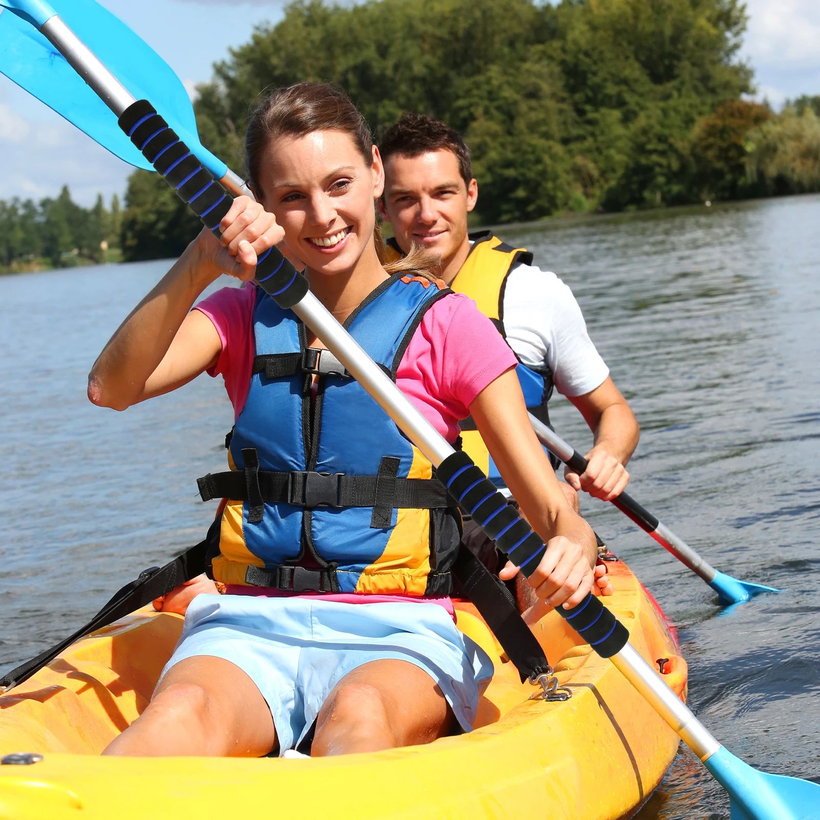 

4pcs Fitness Handlebar Sponge Grips Bicycle Scooter Kayak Paddle Non-Slip Comfortable Sturdy Easy Install Mountain Bike