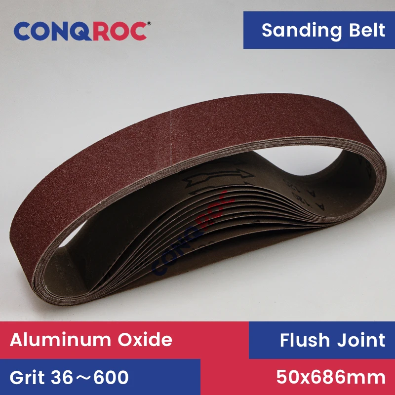 10 Pieces 50x686mm Sanding Belts Aluminum Oxide 2