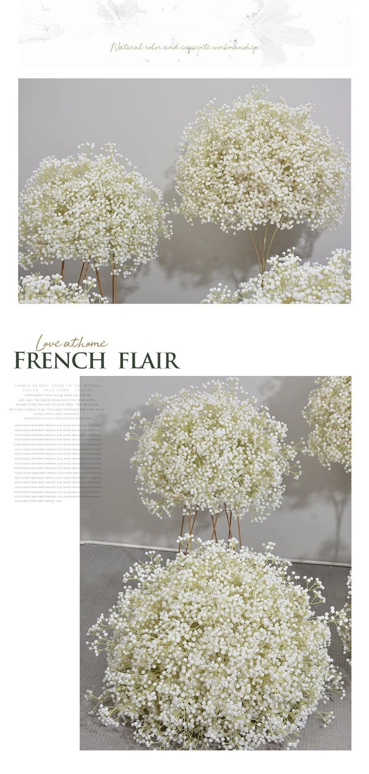 Großhandel Schleierkraut Künstliche Blumenkugel Hochzeitstisch-Mittelstück Blumenarrangement für Zuhause Bühnenhintergrund Künstliche Blumendekoration – Detail 6
