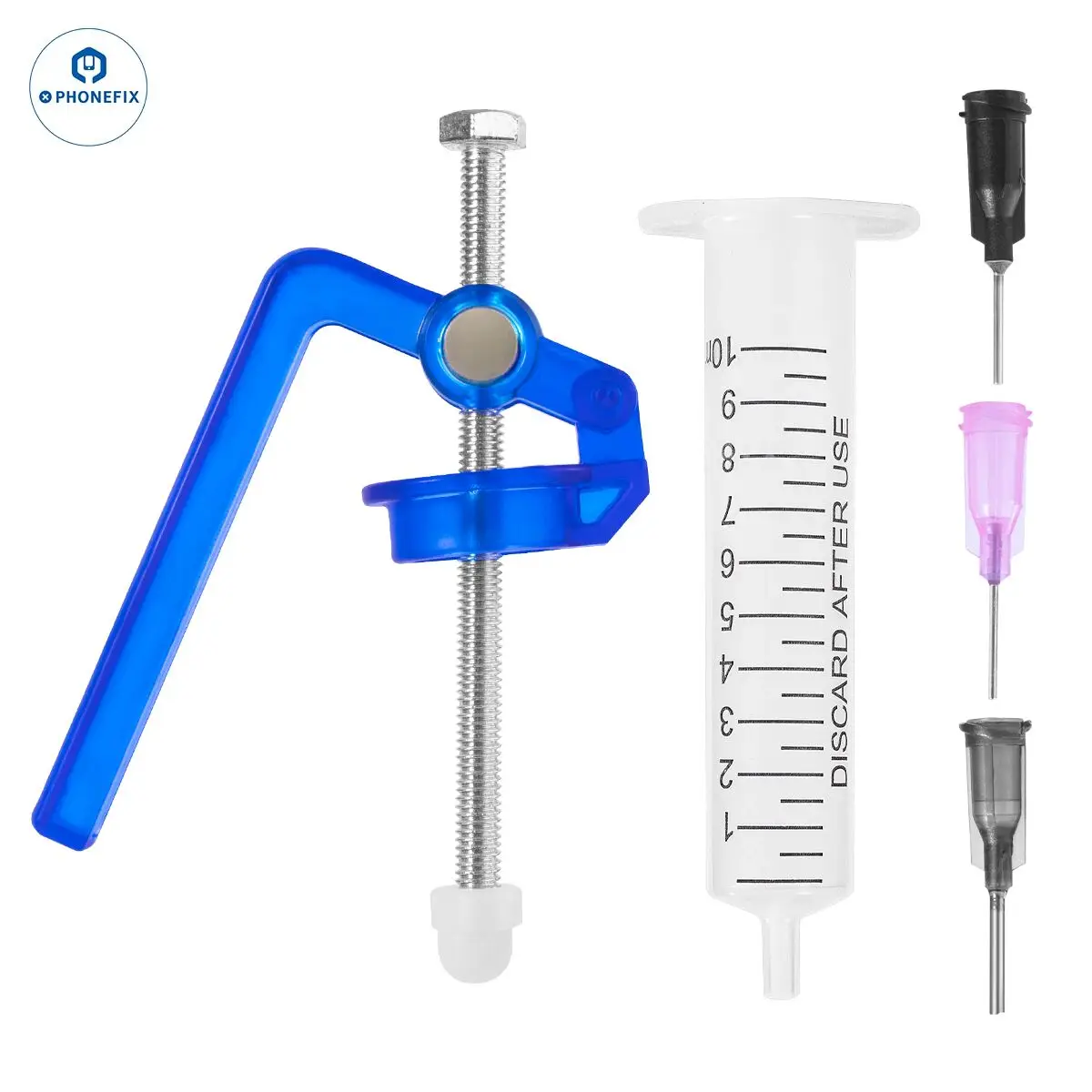 Manual Solder Paste Flux Dispenser Booster Welding Oil UV Glue Flux Adhesive Manual Syringe Plunger Dispenser Propulsion Tools