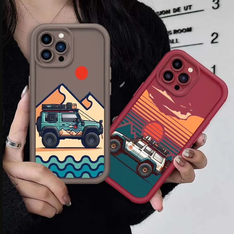

Art Automotive Design Phone Case For Apple iPhone 16 15 14 13 12 11 Pro Max Plus Eye Ladder Soft TPU Silicone Cover