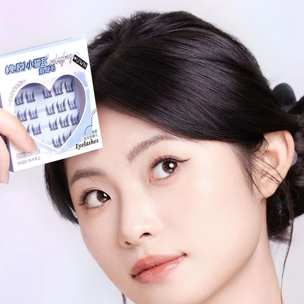 Glue-free False Eyelashes for Beginners Lazy Self-adhesive Animal Series Natural Soft Cartoon Fake Eyelash Single Cluster Lashes