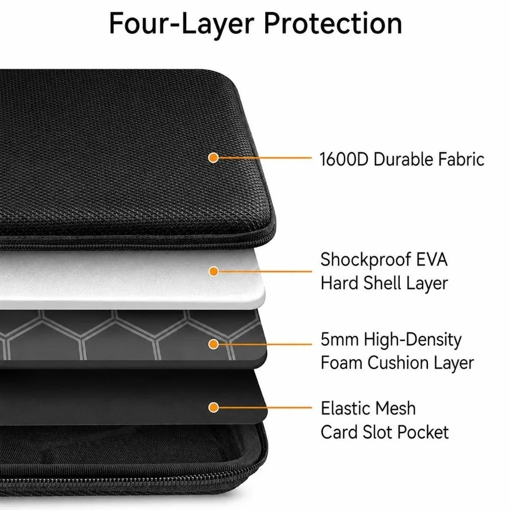 13/16 inch Laptop Sleeve Case EVA Shockproof Notebook Sleeve Bag Water Resistant Multifunctional Carrying Pouch Universal