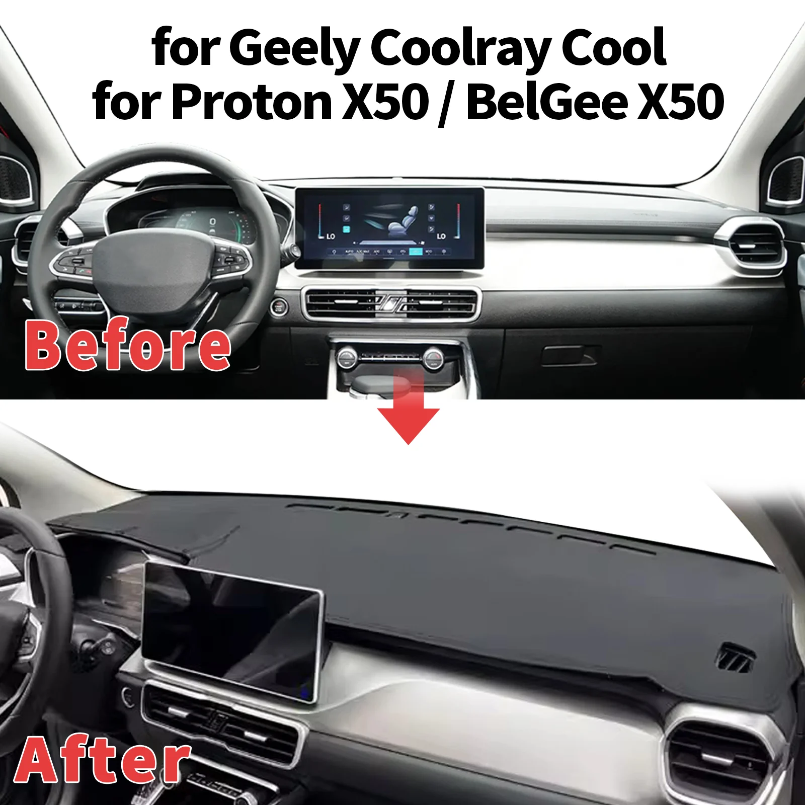 

for Geely Coolray Cool 2026-2022 Proton BelGee X50 Dashboard Cover Sun Shade Protector Dashmat Anti-Glare UV Carpet Mat Dash Mat