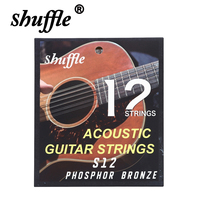 Shuffle S12 12-String Acoustic Guitar Strings in Phosphor Bronze with PU Coating Individual Packaging Folk Guitar Accessories