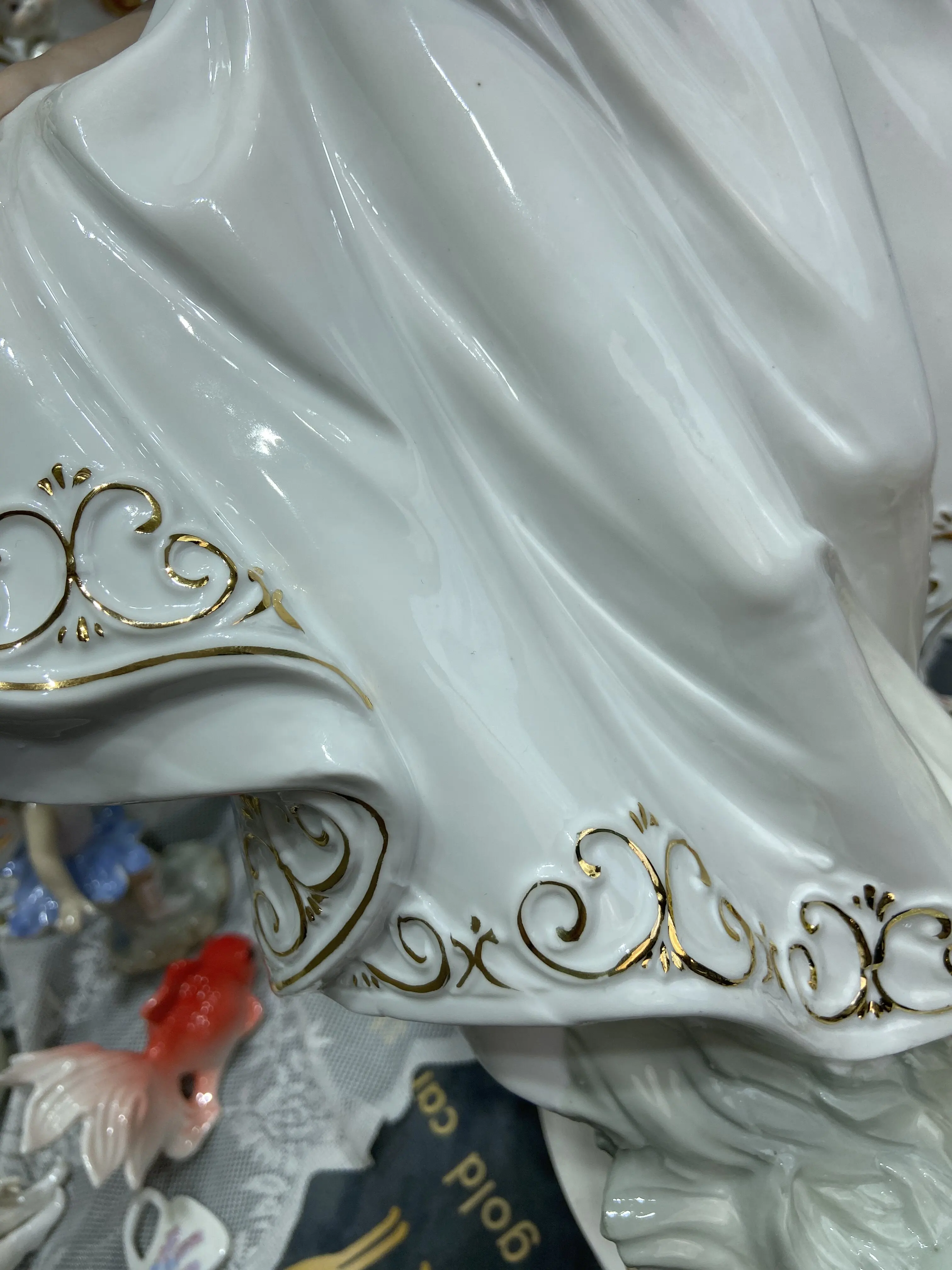 Vintage Spanish Dancing Girl Porcelain Figurine European Victorian Beauty Ceramic Statue With Flower Basket Home Room Decoration view 5
