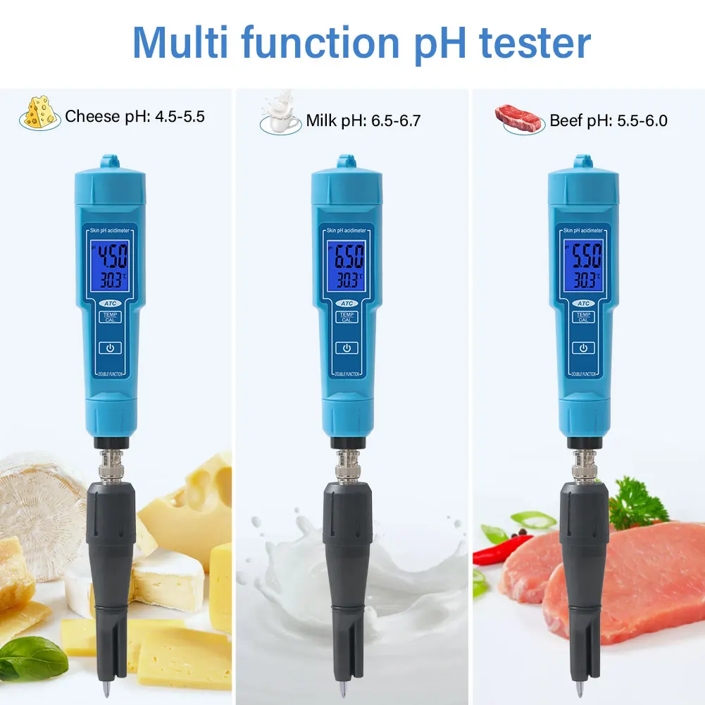 Yieryi Professional Digital Ph Meter Food Processing Tester Tapered Loose Soil Hydroponics Monitor For Cheese Lab Drinking Water