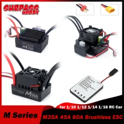 Surpass Hobby Waterproof M35A 45A 60A Brushless ESC 2-3S for 1/10 1/12 1/14 1/16 RC On-road Buggy Monster Car 3650 F540 Motor