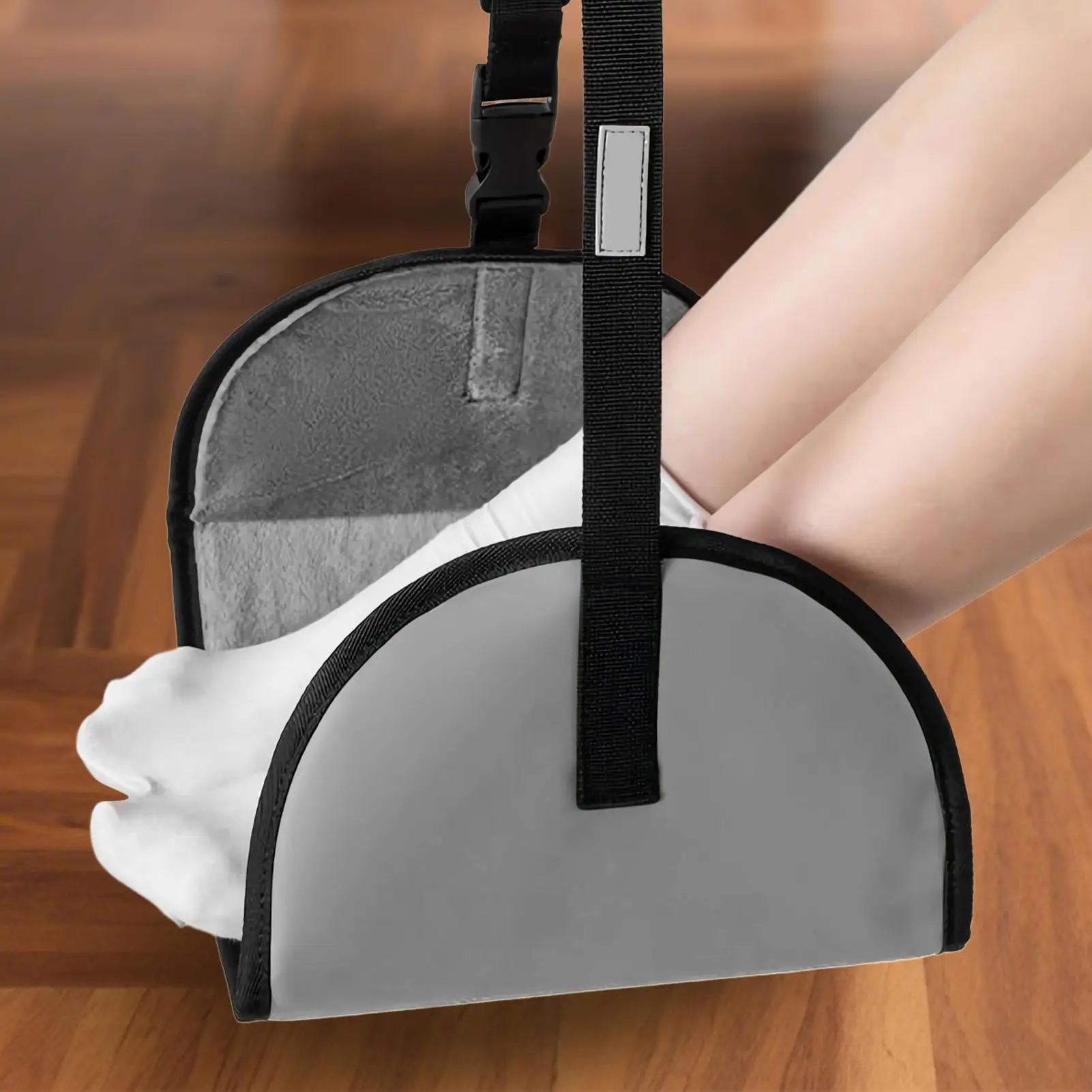 Airplane Foot Hammock Adjustable Length Airplane Foot Sling Under Desk Leg Comfort Car Swing Footrest Support For Home Train