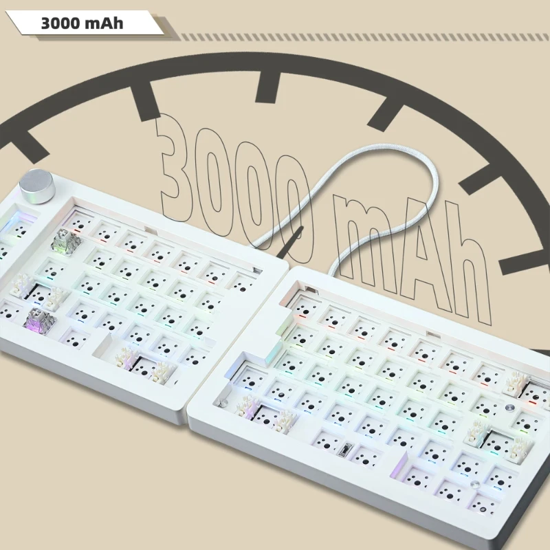 GMK70 Split Keyboard Kit Customized Bluetooth RGB Three Mode Ergonomic Esports Game Office Mechanical Keyboard Accessories Gifts