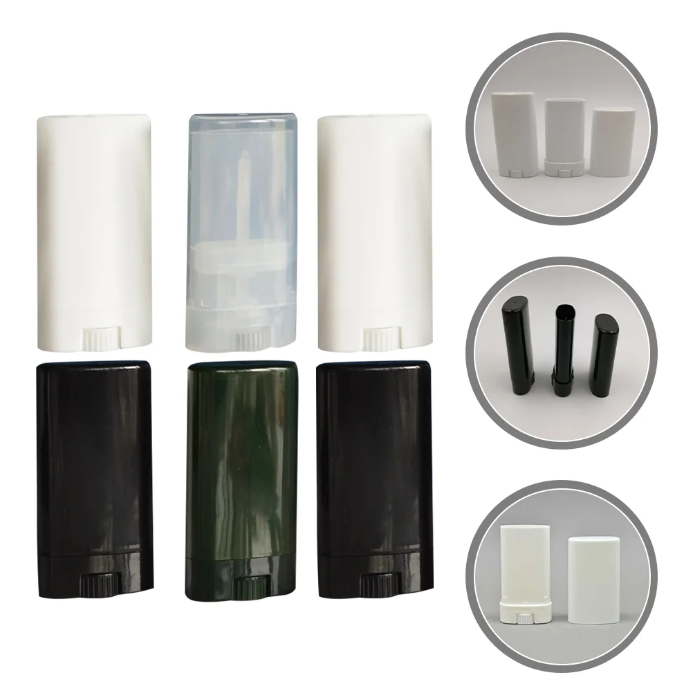 

6 Pcs Wild Refill Oval Flat Vial Lip Tint Lipstick Sub Tube Plastic DIY Containers Gloss