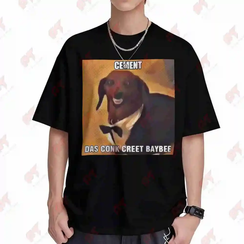 Cement Das Conk Creet Baybee Concrete Meme Dachshund Baby Short Sleeve Tee 100% Cotton T-Shirt