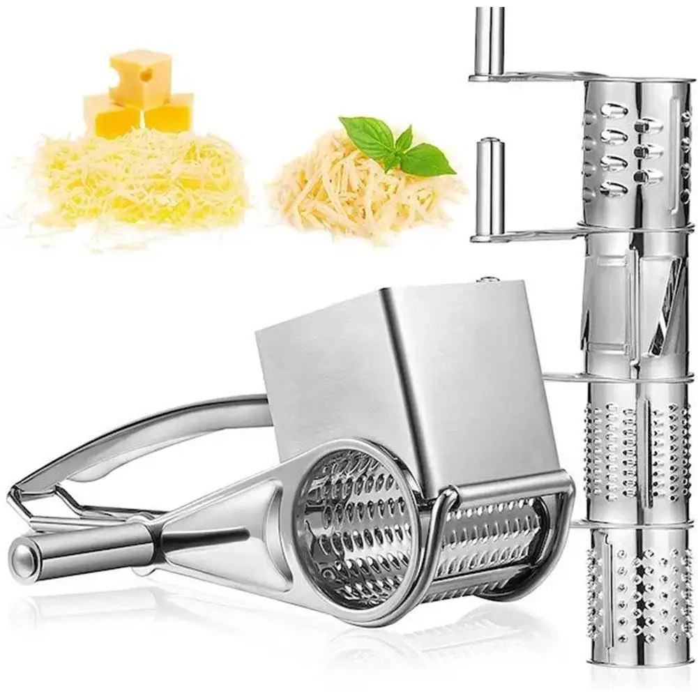 

Stainless Steel Cheese Slicer Cheese Graters Ginger Tools Slicer Vegetable Baking Kitchen Tool Rotary Hand-cranked Shredder R6L7