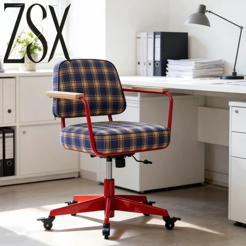 Leather Swivel Office Chair Lazy Accent Bedroom Mobile High Back Ergonomic Office Chair Gaming Silla Gaming Salon Furniture