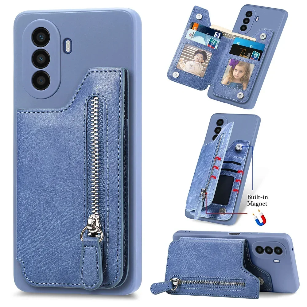 

Nova Y61 Y71 Y70 Y 70 Plus Zipper Leather Wallet Case For Huawei Nova 12 Lite Back Cover Nova 10 11 Pro 12S 11i 5T 8i 9 SE Funda