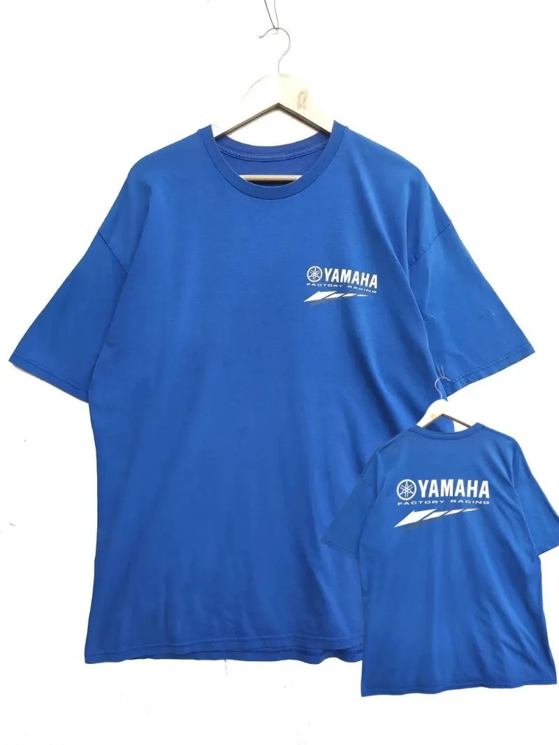 2026 Summer Cotton Yamaha Logo Blue Fashionable Short Sleeved T-shirt, Men's and Women's Motorcycle Riding Sportswear