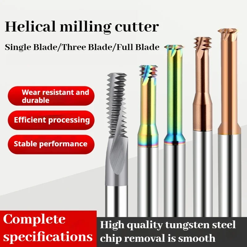 

CNC Carbide Single Tooth Thread Milling Cutter 1 3 Full Tooth M1.2 M1.6 M2 M2.5 M3 M4 M5 M6 M8 M10 M12 Thread Milling for Steel