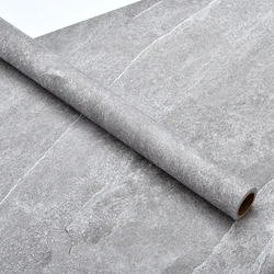 PVC Thickened Gray Self Adhesive Wallpaper Vinyl Waterproof Anti Slip Floor Sticker Home Decor Bedroom Living Room Wall Stickers