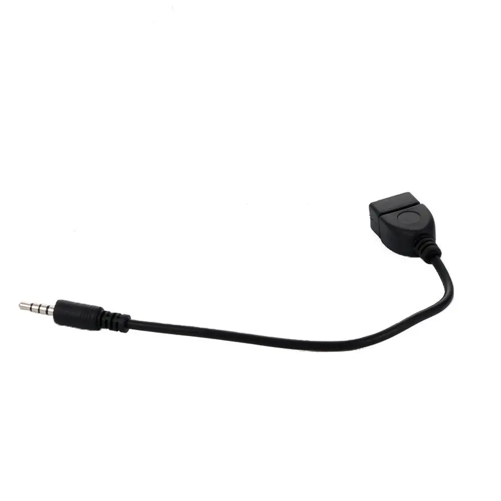 Black 12V USB 2.0 Female Aux Plug Cord Cable AUX Extension Audio Adapters 3.5mm To  USB 2.0 for Car MP3