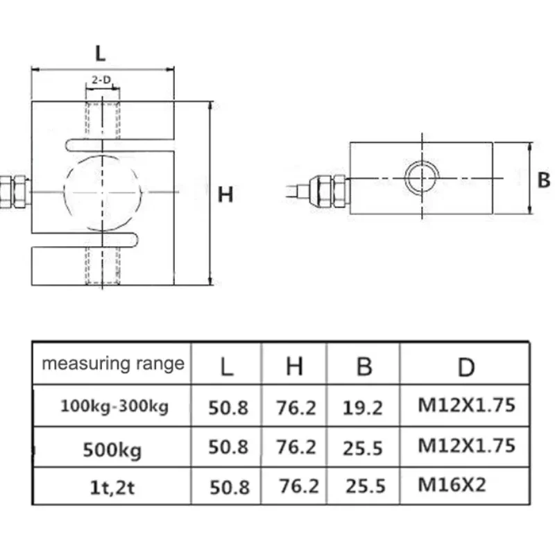 Load Cell Indicator Display S Type Load Cell  100g 200kg 300kg 500kg 1000kg Weight Sensor