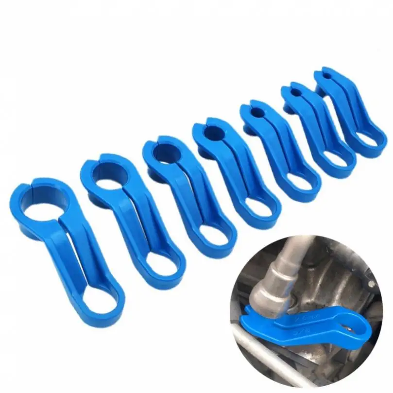 7PCS Car Fuel Line Removal Tool 1/4inch-1/8inch Portable Auto AC Fuel Lines Quick Removal Tools Angled Disconnect Tool Set