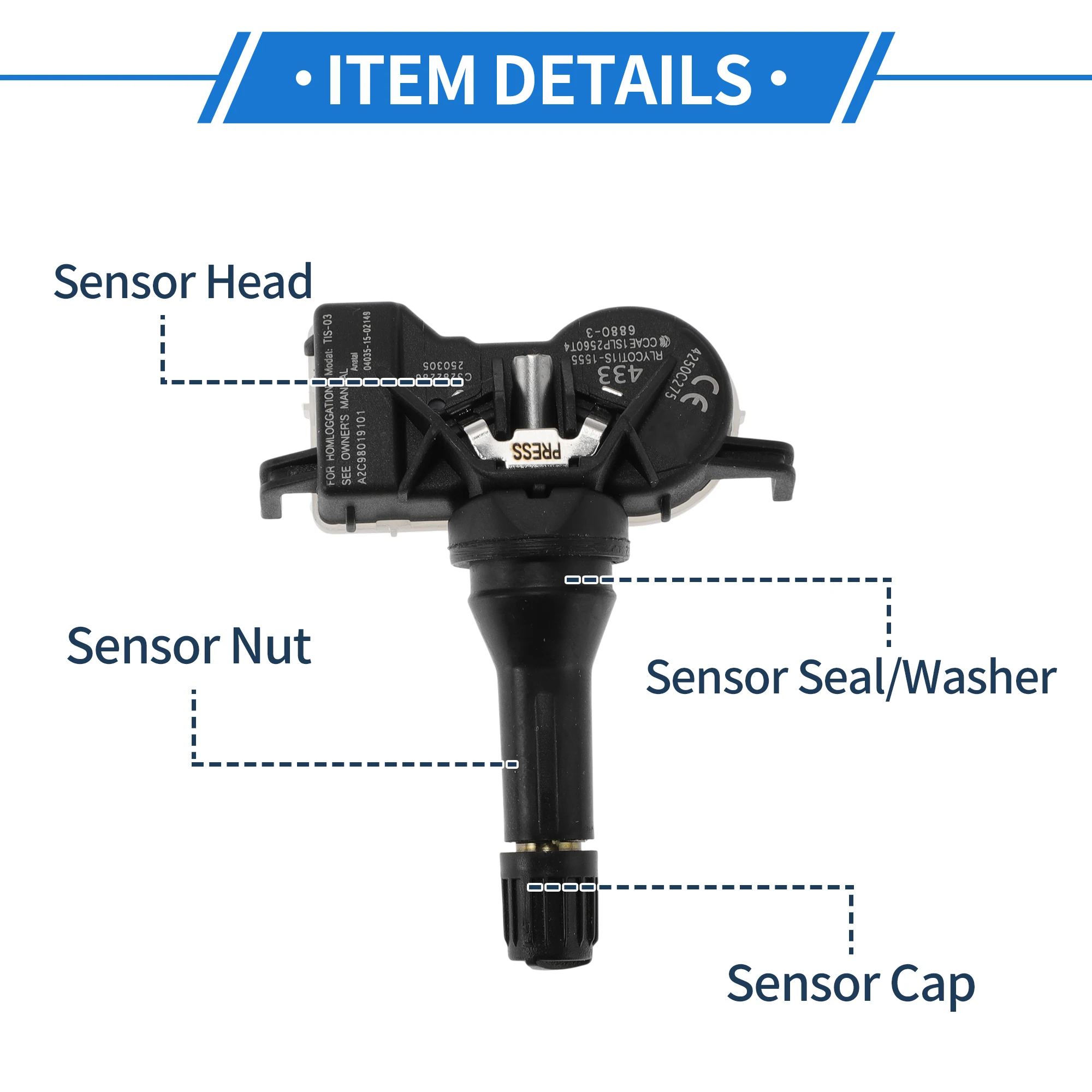 เซ็นเซอร์แรงดันลมยางโมโตฟอร์ติ เซ็นเซอร์ TPMS หมายเลข 4250C275 สำหรับมิตซูบิชิ แอทรีจ 2014-2022