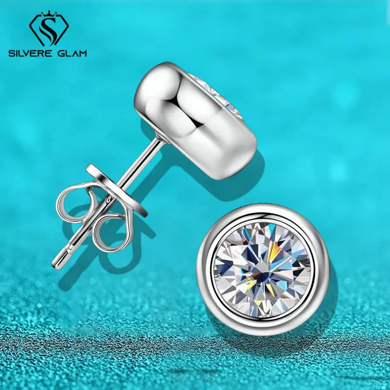 

TY 0.5-1ct Moissanite Diamond Stud Earrings For Women Original 925 Sterling Silver Lady's Moissanite Earring New 2025