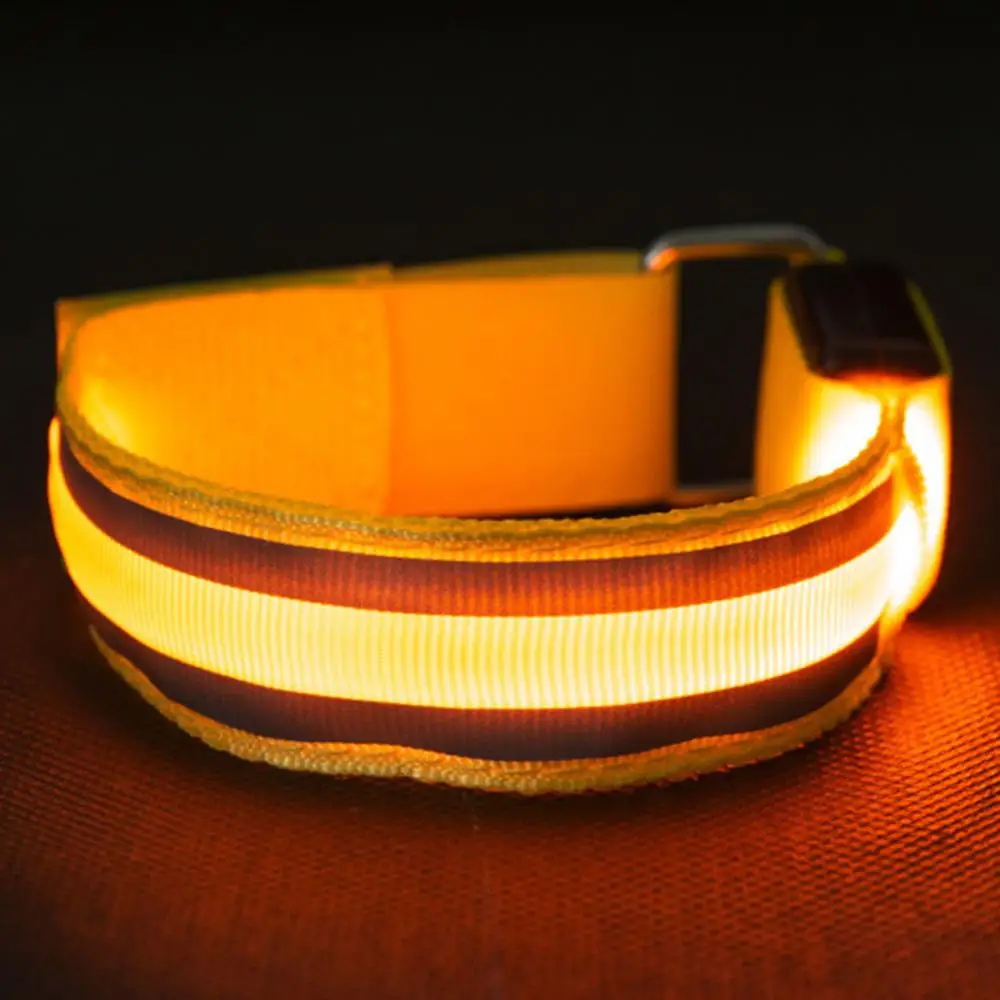 LED Reflective Bands Arm Belt Armband Reflective Safety Warning Signal Lamp Arm Ring Strap Night Running Cycling Wristband