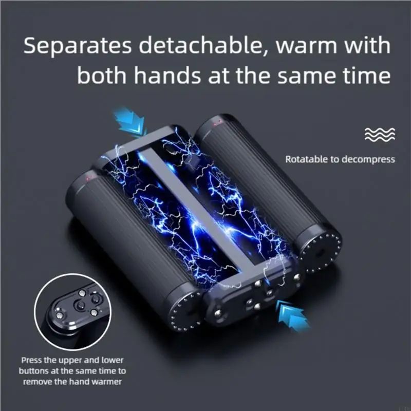 Aquecedor mão elétrico recarregável, aquecedor bolso portátil, presente para caça ao ar livre, acampamento