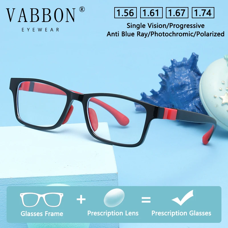 

Сверхлегкие силиконовые детские очки Vabbon Tr, очки по рецепту с защитой от синего света, оптические очки для мальчиков и девочек-подростков, фотохромные очки Trd-02