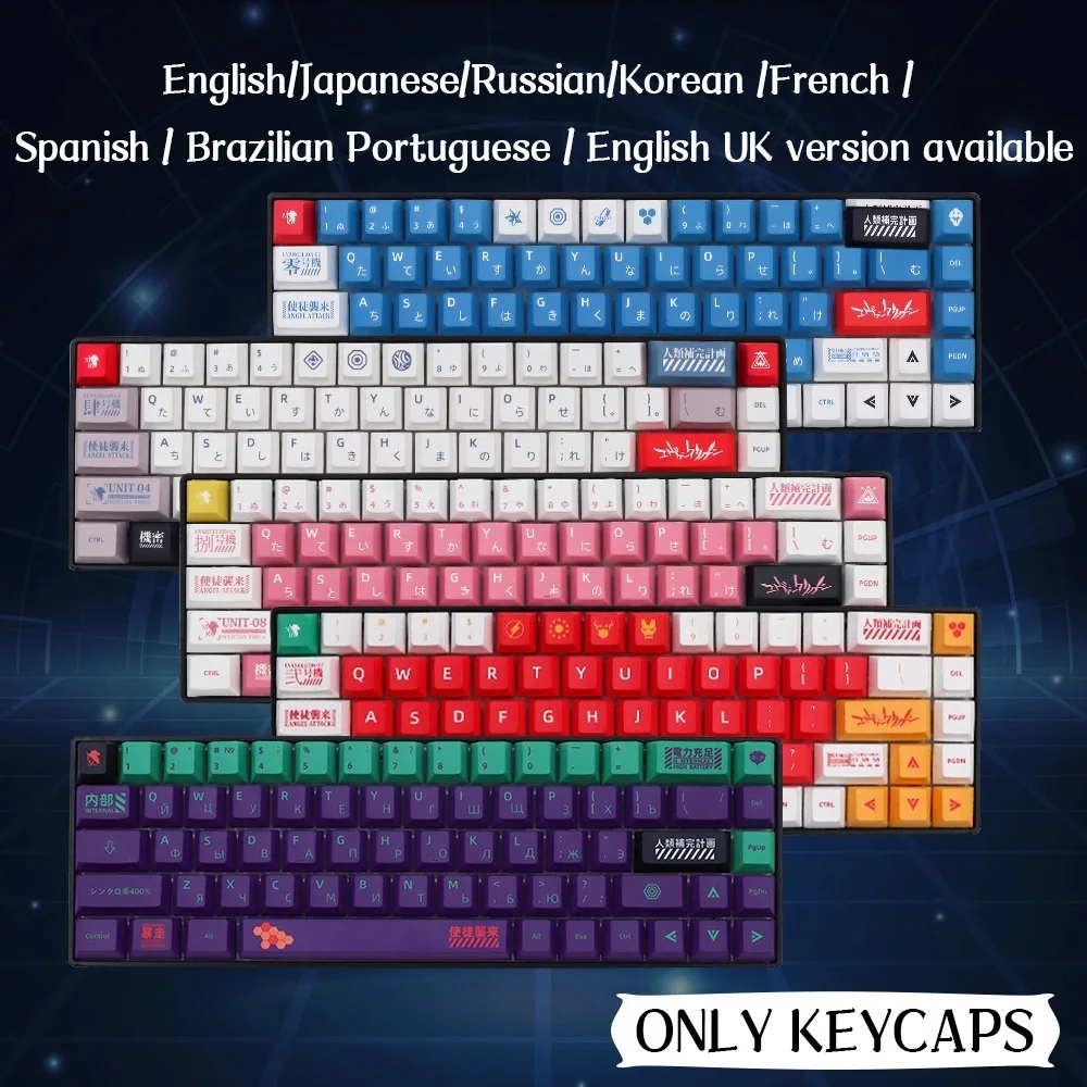 

Cherry Profile Keycap Brazilian Korean Japanese Spanish French Russian ISO Enter 7U Custom Anime Keycaps For Mechanical Keyboard