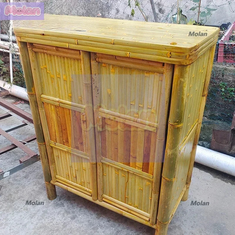 

Bamboo shoe cabinet, dining side cabinet, shoe rack, integrated bamboo woven furniture, living room storage cabinet, foyer cabin
