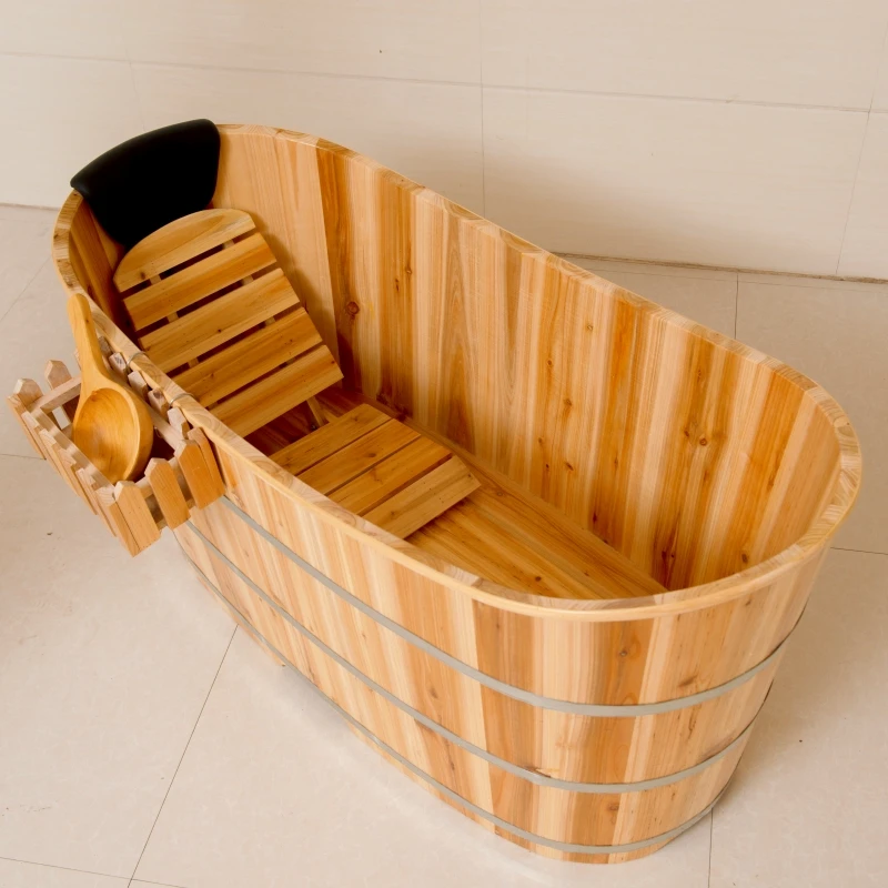 Thickened health wooden bucket bath  adult bath bucket solid wood household whole body sweat fumigation sauna