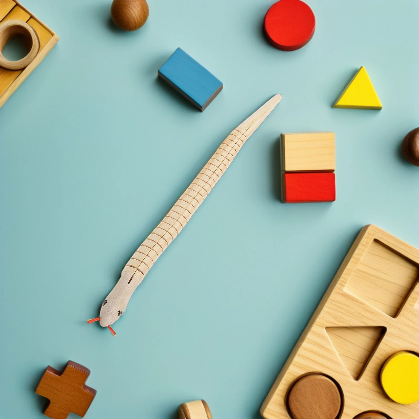 12 قطعة ثعبان الخشب الطبيعي لم تنته 30 سنتيمتر الحرف المرنة الاطفال المزحة الزينة واقعية الخشب ثعبان مجموعة لحفلات عطلة #6