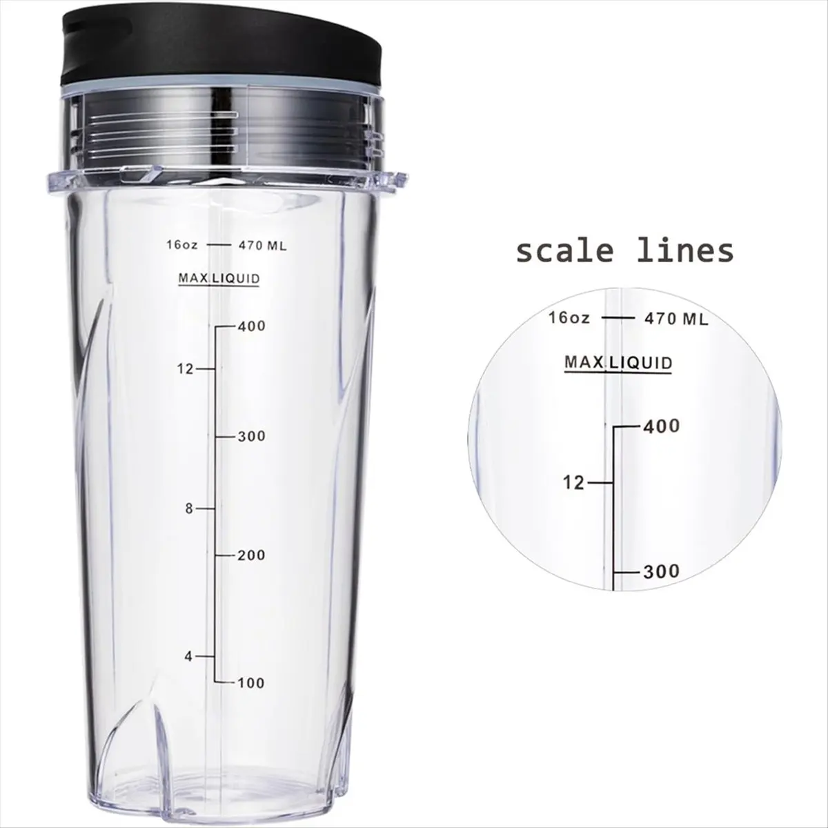 AA97 16Oz Zamienne kubki do blendera osobistego QB3001SS Fit Compact, z pokrywkami - 2 sztuki