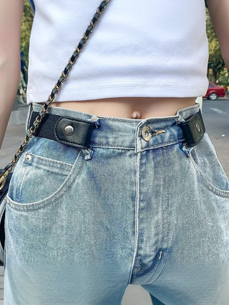 حزام خصر مرن قابل للتعديل، حزام غير مرئي، أحزمة خالية من الإبزيم للنساء والرجال، فستان جان بدون إبزيم، سهل الارتداء #5